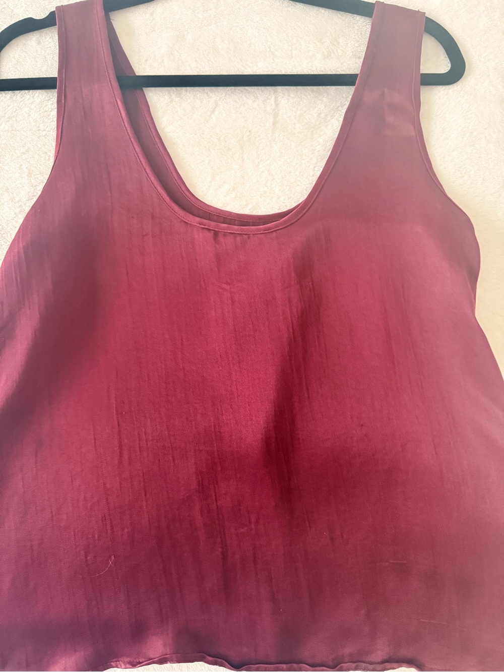 Zara Burgundy Satin Scoop Neck Camisole